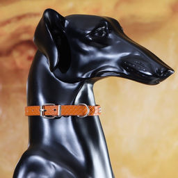 Ошейник рифленый с 2 рядами клепок, 33 х 1,2 см, ОШ 23-29, коричневый - Пижон фото 8