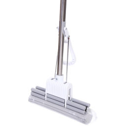 Швабра с губкой ПВА металлическая ручка 90-110 см(отжим двойной ролик, насадка 27см)
