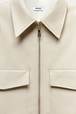 Куртка укороченная из экокожи с накладными карманами - Mollis фото 5