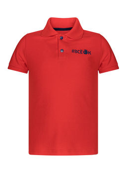 Футболка поло детская красная Все ок