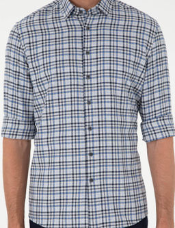 _ndigo Regular Fit Ekose Oduncu Uzun Kollu G_mlek - Pierre cardin фото 6