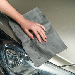 Цена за 2 шт. Замша протирочная Cartage, 43×32 см, в тубе, серая