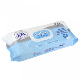 Полотенце влажное "Salfeti Universal XXL" 60шт в упаковке, очищающее, универсальное, пластмассовый клапан, голубой (Россия)