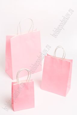 Пакет крафтовый 12*15*6 см (12 шт) SF-7174, светло-розовый