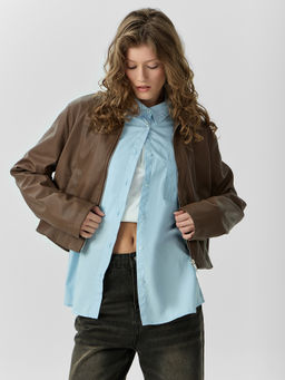 Куртка женская коричневая укороченная - Mark formelle фото 7