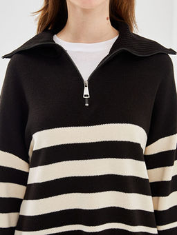 Dik Yaka D?z Uzun Kollu Kad?n Triko Kazak - Waikiki фото 5