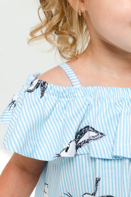 Сарафан Зайчик голубой детский