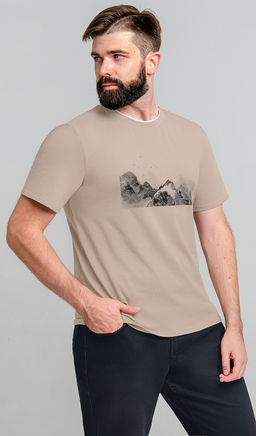 Арт. 67124 Футболка мужская 48-56 (5 шт) Цвет:бежевый - Идеал фото 2