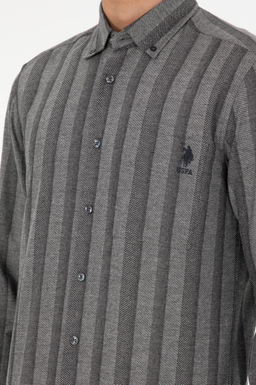 Мужская серая рубашка с длинным рукавом Неожиданная скидка в корзине - U.s. polo assn фото 7