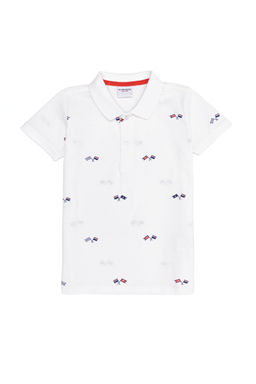 Белая футболка с воротником-поло для мальчика Неожиданная скидка в корзине