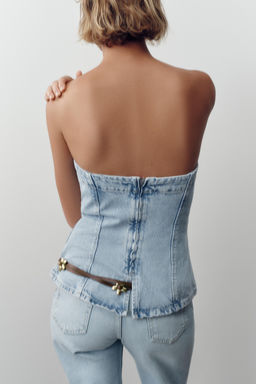 Z1975 DENIM BANDEAU TOP - Zara фото 5