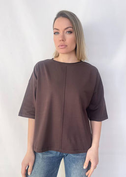 K10774 Футболка OVER SIZE КОРИЧНЕВЫЙ