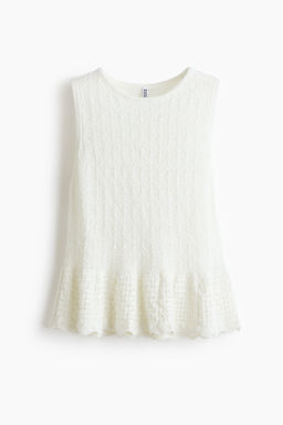Top en punto pointelle con peplum - H&m фото 3