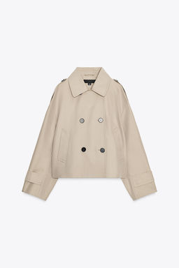 SHORT DOUBLE-BREASTED TRENCH COAT