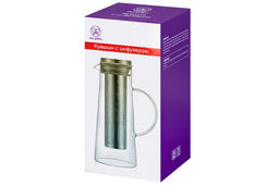 Кувшин 1,4 л 16,5*11*25,5 см + металлический инфузер с силикон. прокладкой