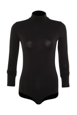 TRENDYOLMILLA Siyah Pamuklu Bal?kc? Yaka Uzun Kollu C?tc?tl? Orme Body THMAW23BD00033 фото 18