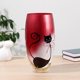 Ваза «Котики», d=12.5 см, 30×14 см, стекло