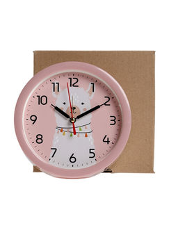 Будильник «Альпака», плавный ход, d=15 см, розовый