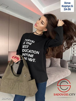 Лонгслив женский с надписью - Bruno фото 2