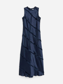 Vestido de sat?n con volantes