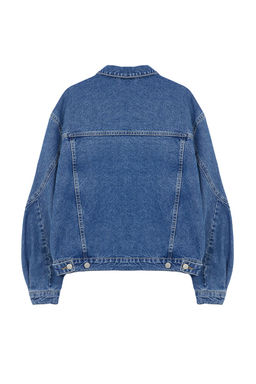 Mavi Kolu Dikis Detayl? Oversize Denim Ceket TWOAW25CE00015 - Trendyolmilla фото 7
