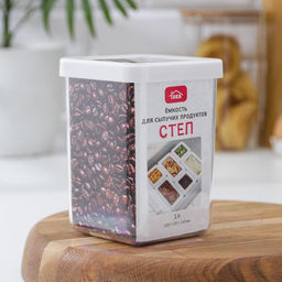 Ёмкость для хранения сыпучих продуктов IDEA «Степ», 1 л, 10×14 см, пластик, крышка белая
