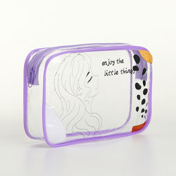 Косметичка на молнии для бассейна, с принтом Enjoy, сиреневая