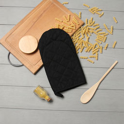 Варежка-прихватка Этель Kitchen цв.черный, 15х28см,саржа, 100% х/л  фото 6