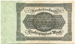 Банкнота 50000 марок 1922 года Германия