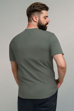 Арт. 67123 Футболка мужская 48-56 (5 шт) Цвет:хаки - Идеал фото 8