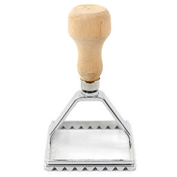 Штамп металлический для пельменей 7х7см h10см, деревянная ручка (Китай)