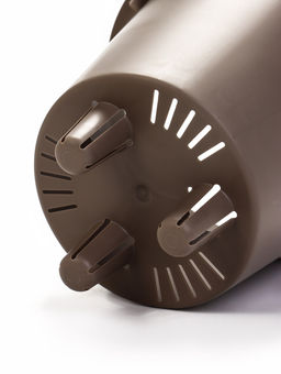 Кашпо для цветов «Рамона», 1 л, d=15 см, h=14 см, со вставкой, пластиковое, серое