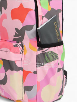 Рюкзак школьный на молнии, с карманами, с абстрактным рисунком, размер 30?13?42 см, с принтом, чёрный