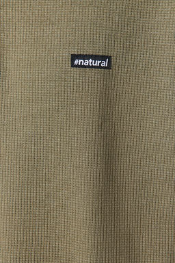 TRENDYOL MAN Siyah Erkek Oversize/Genis Kesim Etiketli Dokulu Pamuklu Polo Yaka Sweatshirt TMNAW24SW00224 - Trendyolmilla фото 5