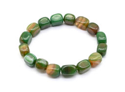 Браслет из агата тонированного прямоугольник 9*12мм цв.зеленый