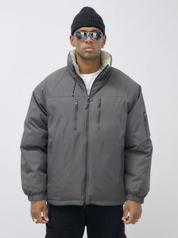 Куртка двухсторонняя мужская молодежная зимняя серого цвета 25308Sr - Mtforce фото 6