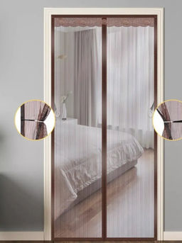 Антимоскитная сетка на дверь коричневая 7 магнитов 100х210см