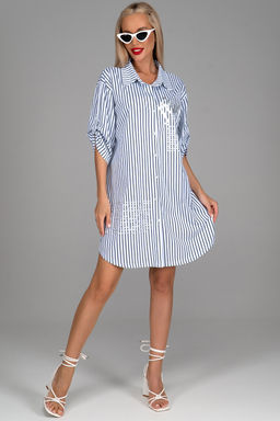 Платье  рубашка Молли (мелкая полоска) - Эльза фото 8