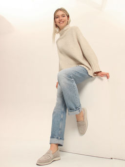 Лоферы 177.1607be.Каменный замша