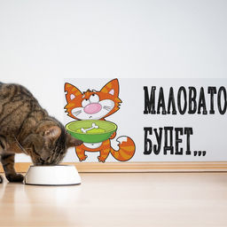 Защитная самоклеящаяся пленка на месте кормления/туалета питомца Маловато будет 50х25 см