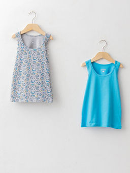 Bisiklet Yaka Pamuklu Erkek ?ocuk Atlet 2li