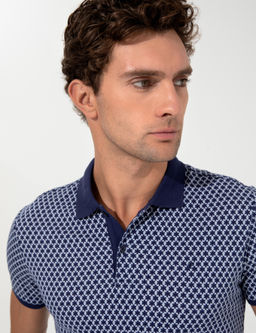 Темно-синяя футболка с воротником-поло - Cacharel фото 2