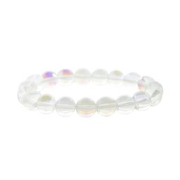 Опал белый (имитация) 10мм, браслет Классика длина 17см