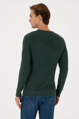 Erkek Slim Fit Bisiklet Yaka Koyu Ye_il Basic Kazak - U.s. polo assn фото 5