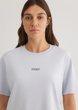 Mavi Logo Bask?l? Beyaz Tisort  фото 5