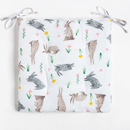 Сидушка Доляна Fluffy bunnies 42х42х7 см, 100% хлопок, 164г/м2  фото 2