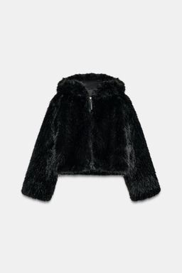 FAUX FUR HOODIE JACKET - Zara фото 5