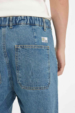 Свободный крой с напуском, морковный узор, нормальная талия, зауженные джинсовые брюки, стираные брюки - Defacto фото 7