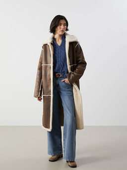 Ceket Yaka ?ift Tarafl? Kad?n Kaban