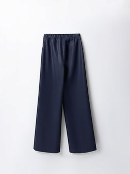 Брюки женские из экокожи синие с высокой посадкой - Mark formelle фото 6